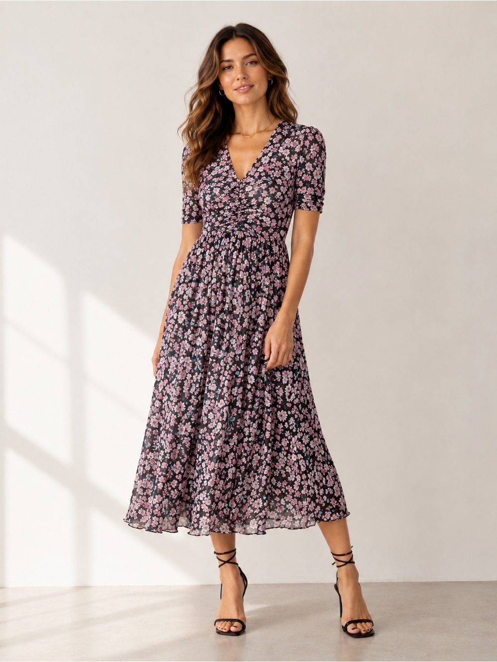 Lovestitch Reversible Floral Mesh Midi Dress